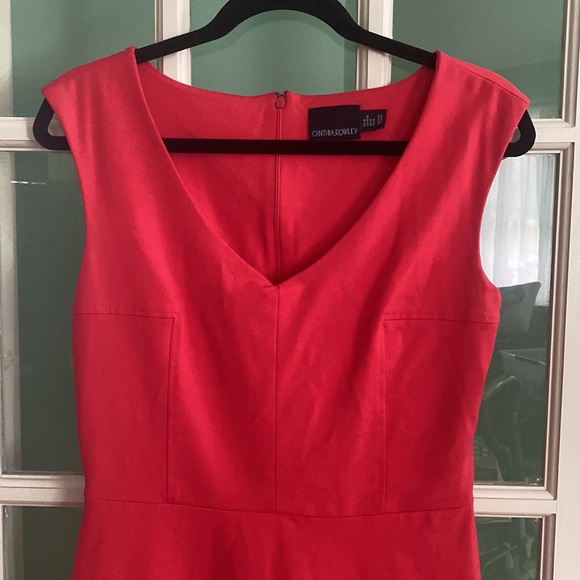 Cynthia Rowley Capped Sleeve Party Dress, Medium, Coral - Picture 3 of 15